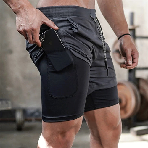 Men's 2 in 1 Fitness Shorts Quick Dry